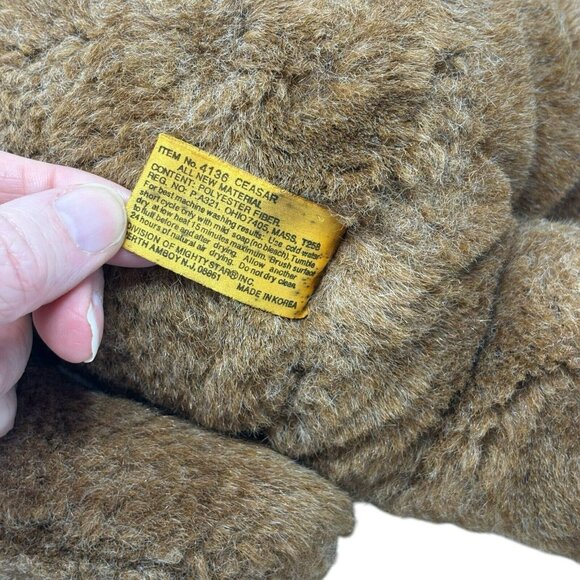 24K POLAR PUFF Ceasar Brown Teddy Bear 1987 Plush Mighty Star #4136 - Picture 6 of 6